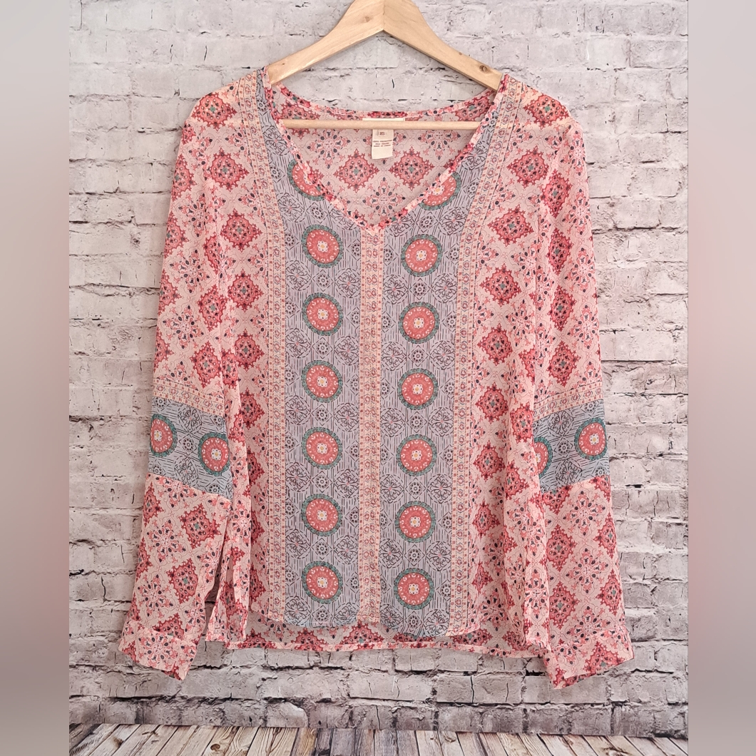 Sundance Bohemian Gypsy Print Blouse Xs